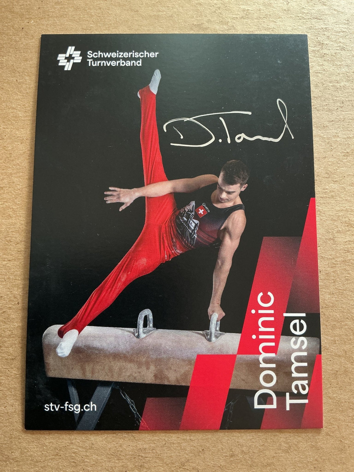 Dominic Tamsel, Switzerland 🇨🇭 Gymnastics Sports 2025 hand signed - Autographs-World