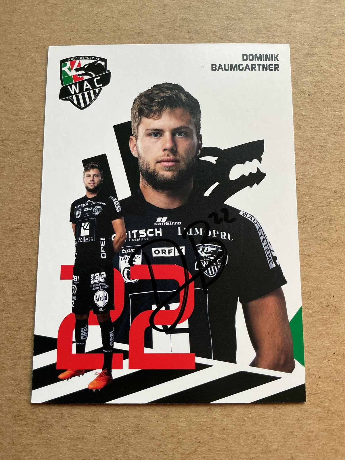 Dominik Baumgartner, Austria 🇦🇹 Wolfsberger AC 2020/21 hand signed - Autographs-World