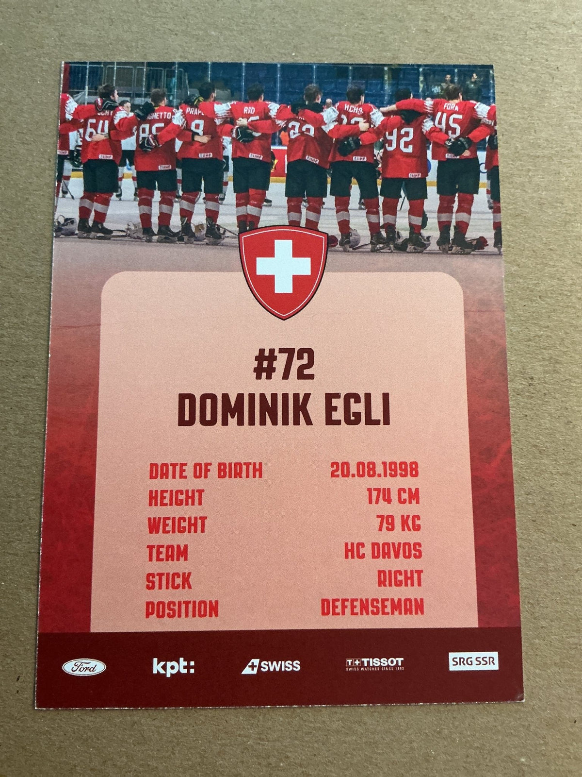 Dominik Egli, Switzerland 🇨🇭HC Davos 2023/24 hand signed - Autographs-World