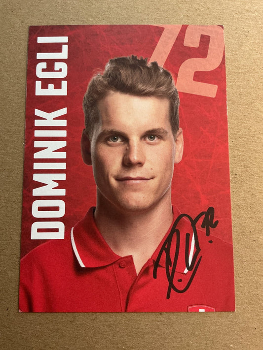 Dominik Egli, Switzerland 🇨🇭HC Davos 2023/24 hand signed - Autographs-World
