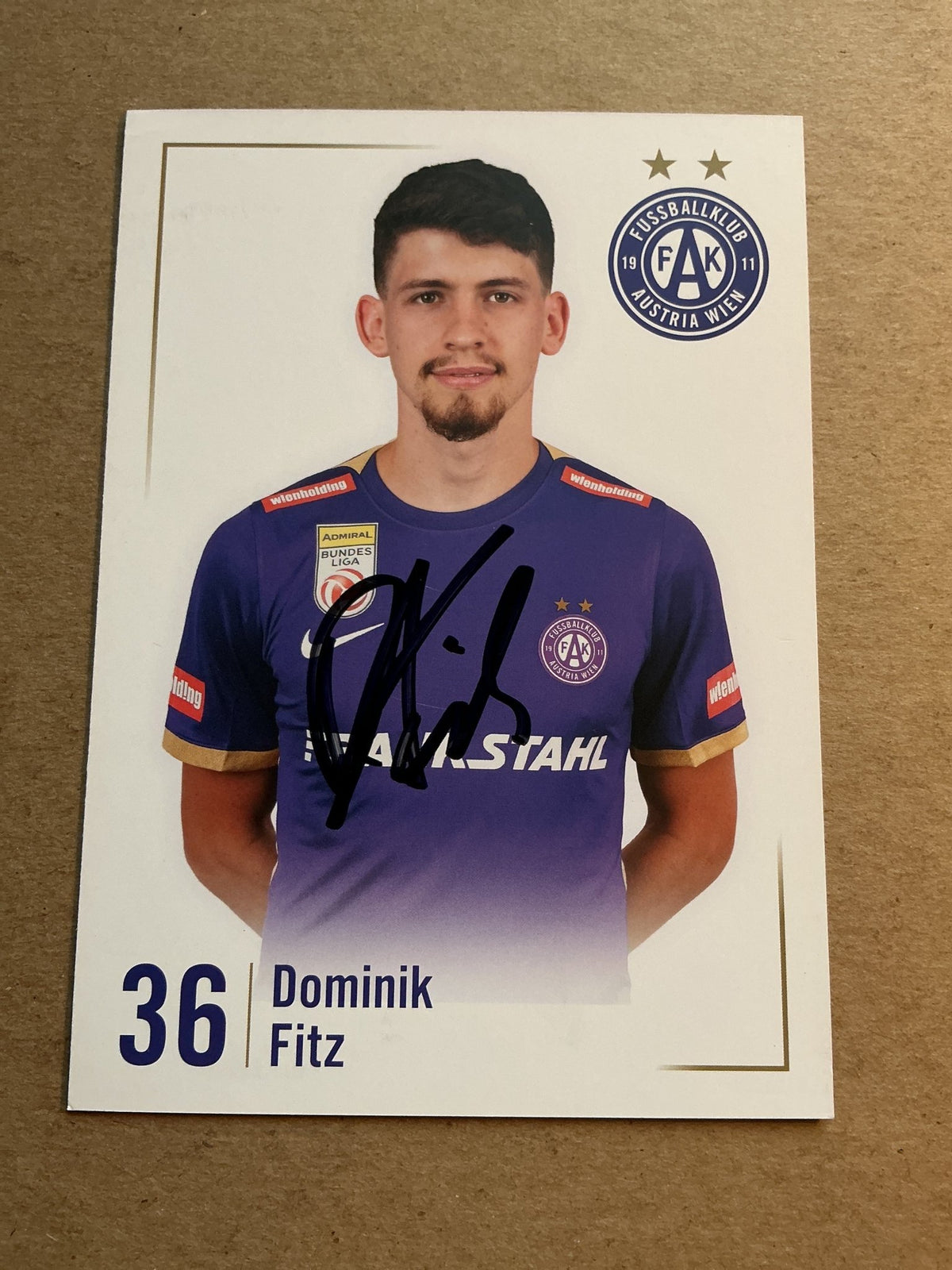 Dominik Fitz, Austria 🇦🇹 FK Austria Wien 2023/24 hand signed - Autographs-World