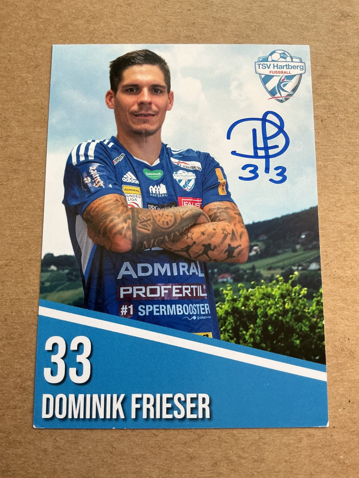 Dominik Frieser, Austria 🇦🇹 TSV Hartberg 2022/23 hand signed - Autographs-World