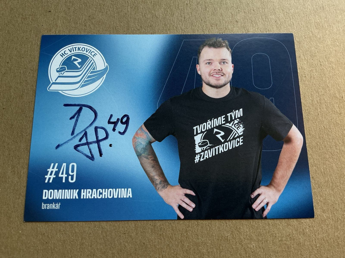 Dominik Hrachovina, Czech Republic 🇨🇿 HC Vítkovice 2025/26 hand signed - Autographs-World