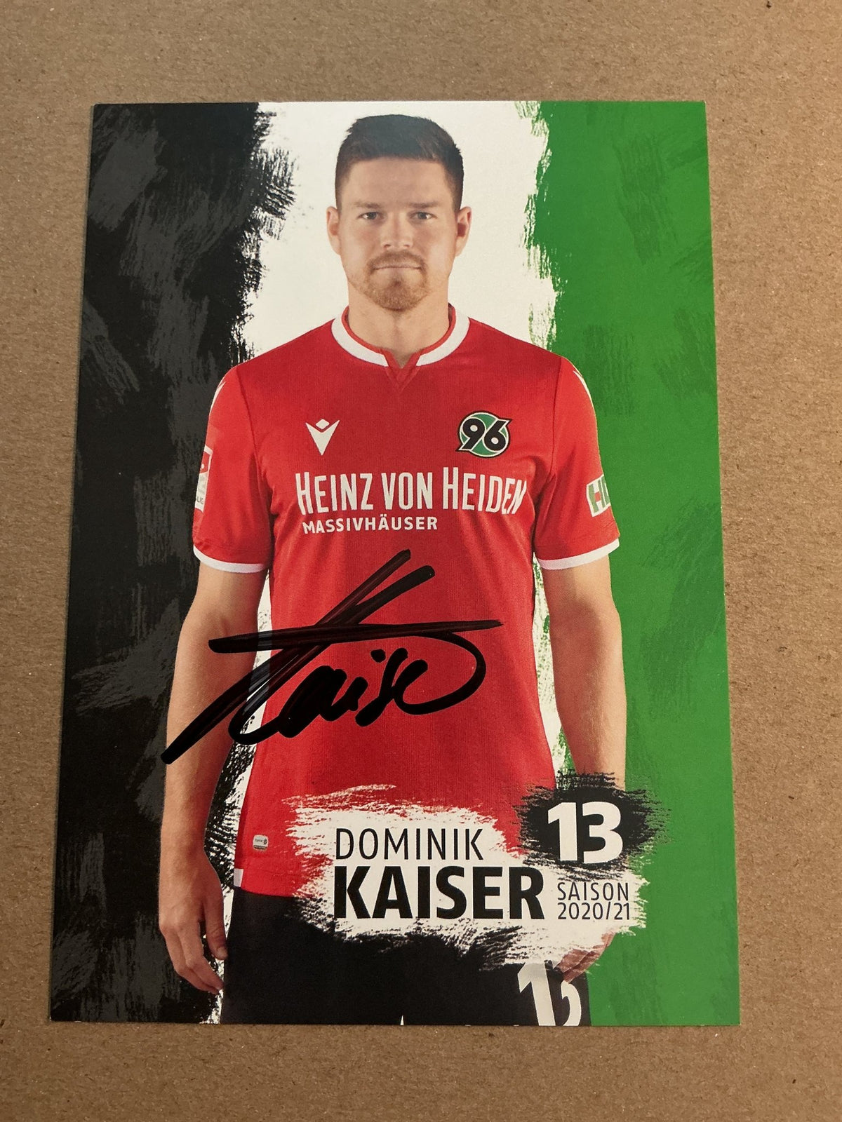 Dominik Kaiser, Germany 🇩🇪 Hannover 96 2020/21 hand signed - Autographs-World