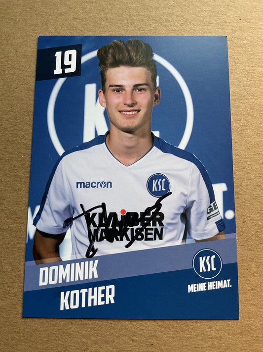 Dominik Kother, Germany 🇩🇪 Karlsruher SC 2019/20 hand signed - Autographs-World