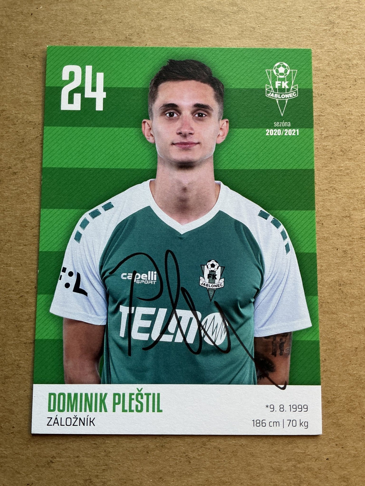 Dominik Pleštil, Czech Republic 🇨🇿 FK Jablonec 2020/21 hand signed - Autographs-World