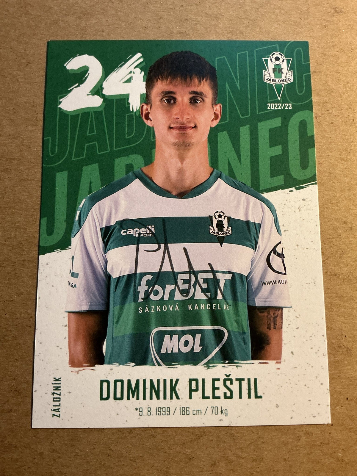 Dominik Pleštil, Czech Republic 🇨🇿 FK Jablonec 2022/23 hand signed - Autographs-World