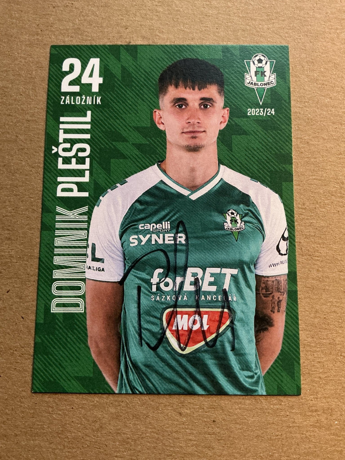 Dominik Pleštil, Czech Republic 🇨🇿 FK Jablonec 2023/24 hand signed - Autographs-World