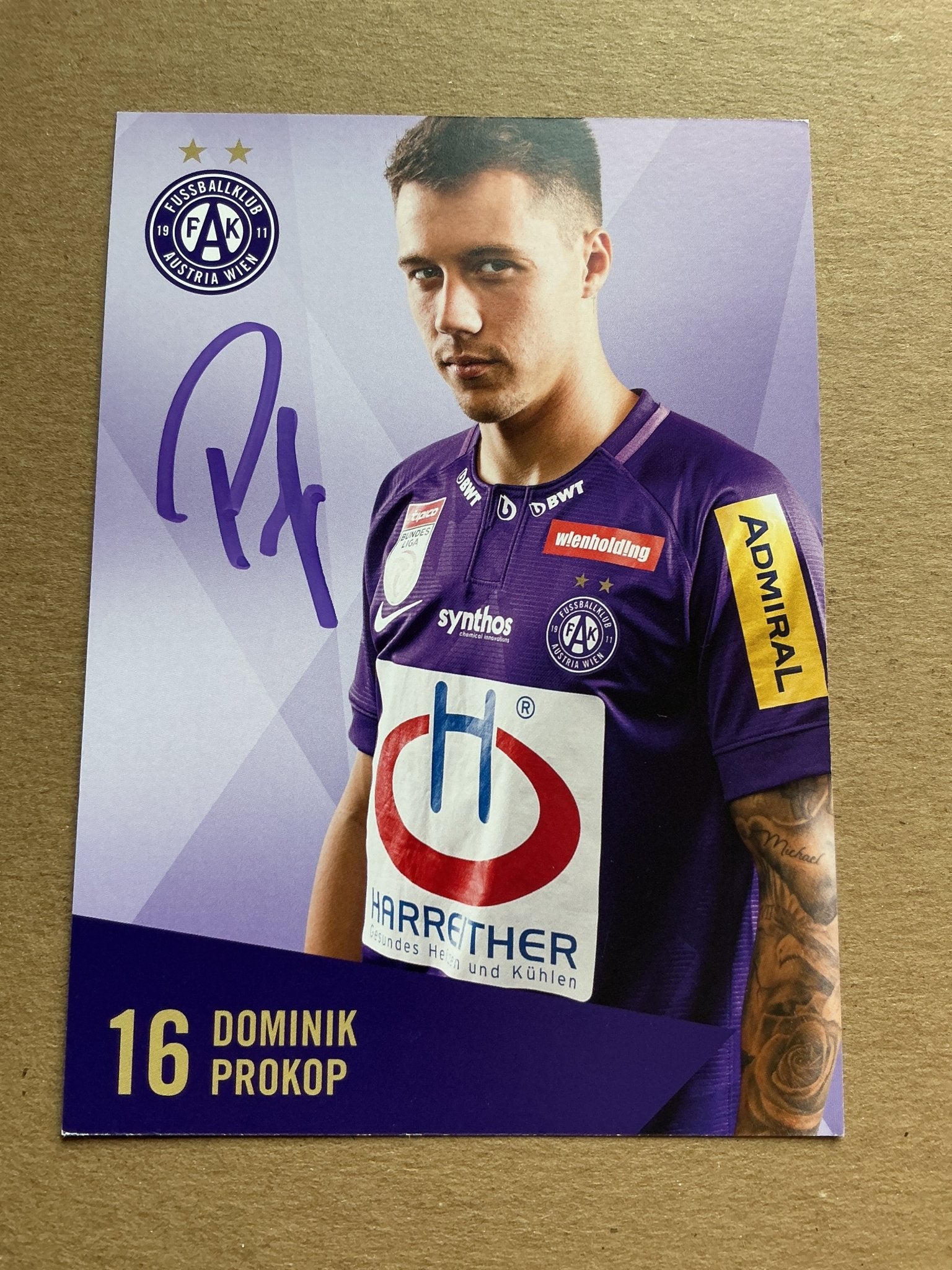 Dominik Prokop, Austria 🇦🇹 Austria Wien 2019/20 hand signed - Autographs-World