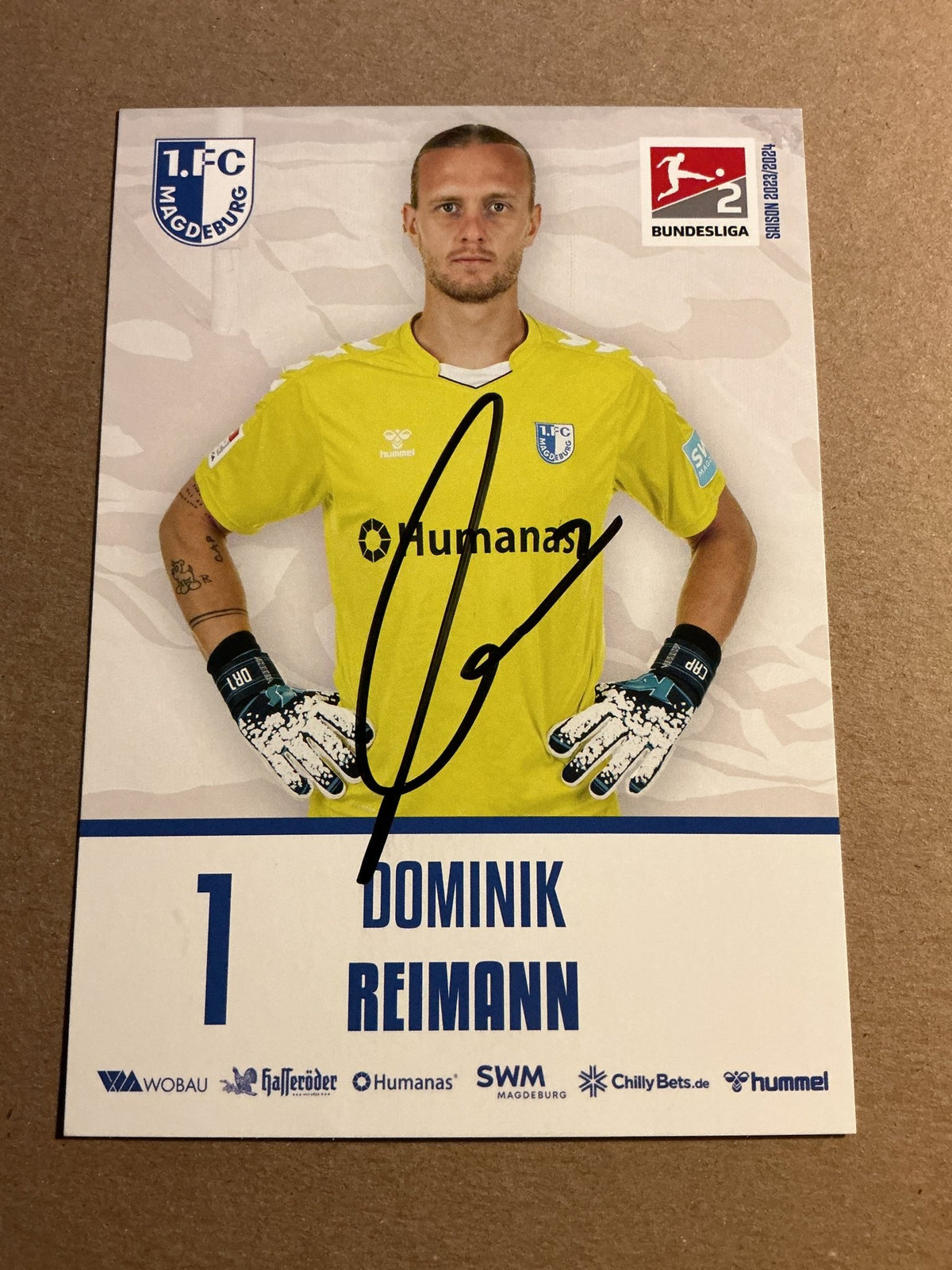 Dominik Reimann, Germany 🇩🇪 1.FC Magdeburg 2023/24 hand signed - Autographs-World