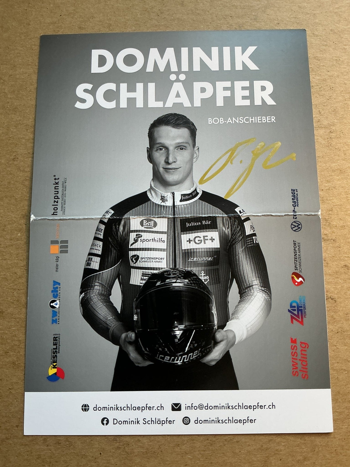 Dominik Schläpfer, Switzerland 🇨🇭Bobsleigh Winter 2022/23 hand signed - Autographs-World