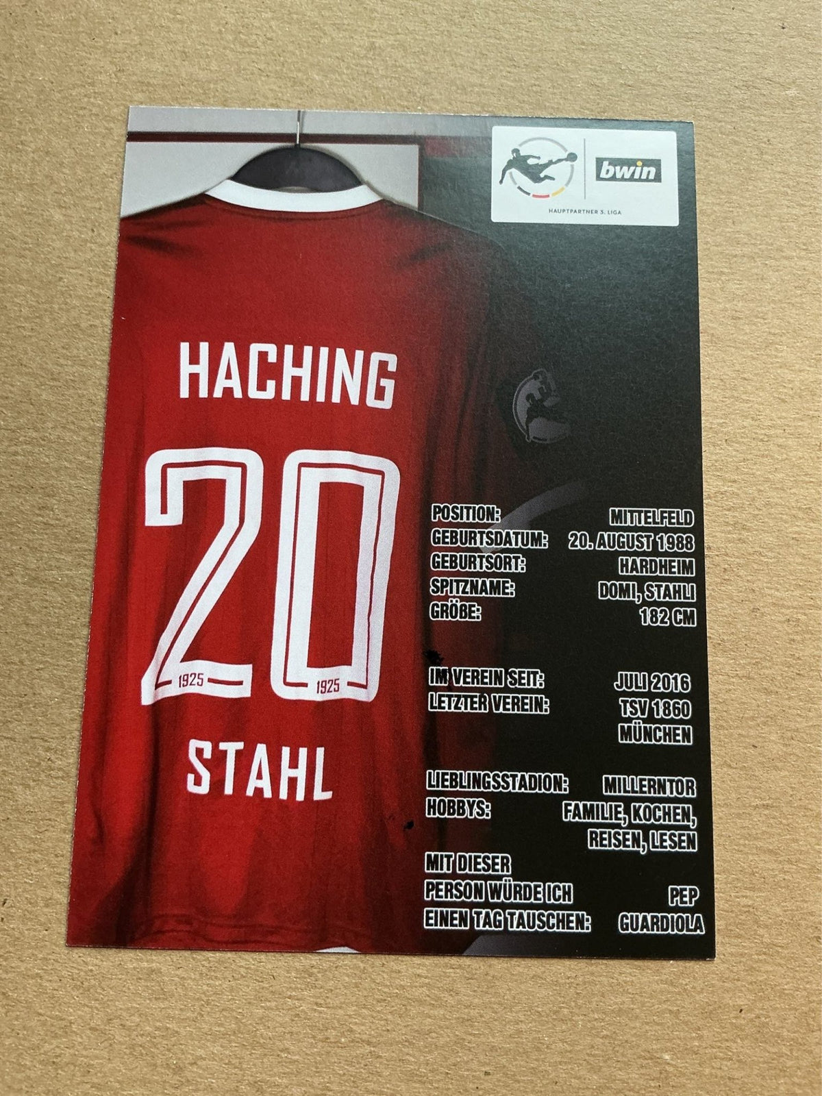 Dominik Stahl, Germany 🇩🇪 SpVgg Unterhaching 2019/20 hand signed - Autographs-World