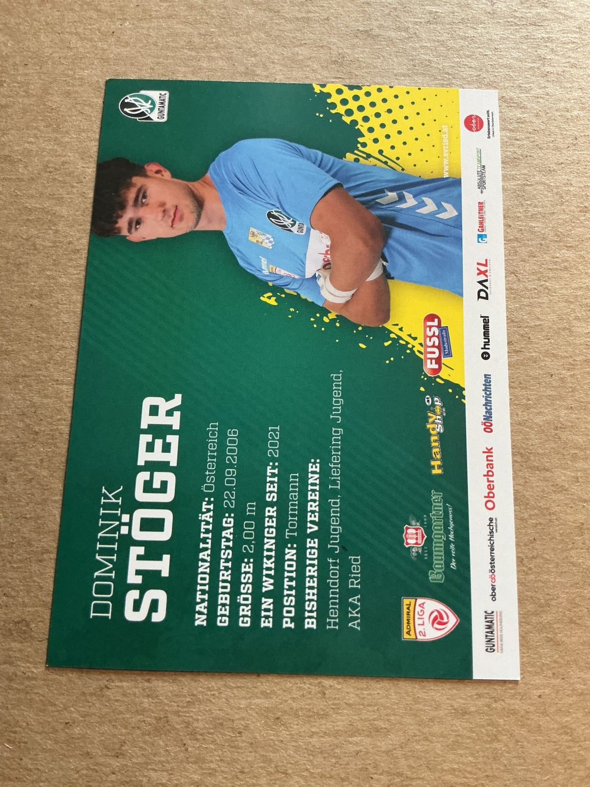 Dominik Stöger, Austria 🇦🇹 SV Ried 2024/25 hand signed - Autographs-World
