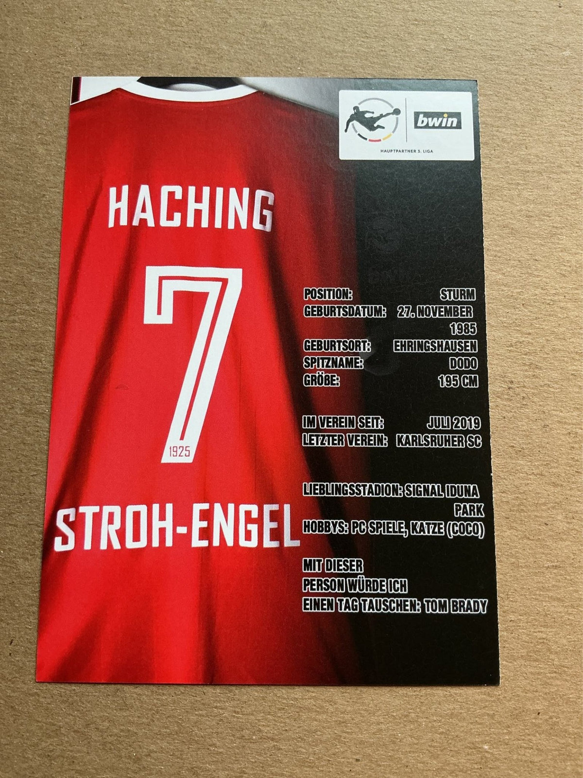 Dominik Stroh-Engel, Germany 🇩🇪 SpVgg Unterhaching 2019/20 hand signed - Autographs-World