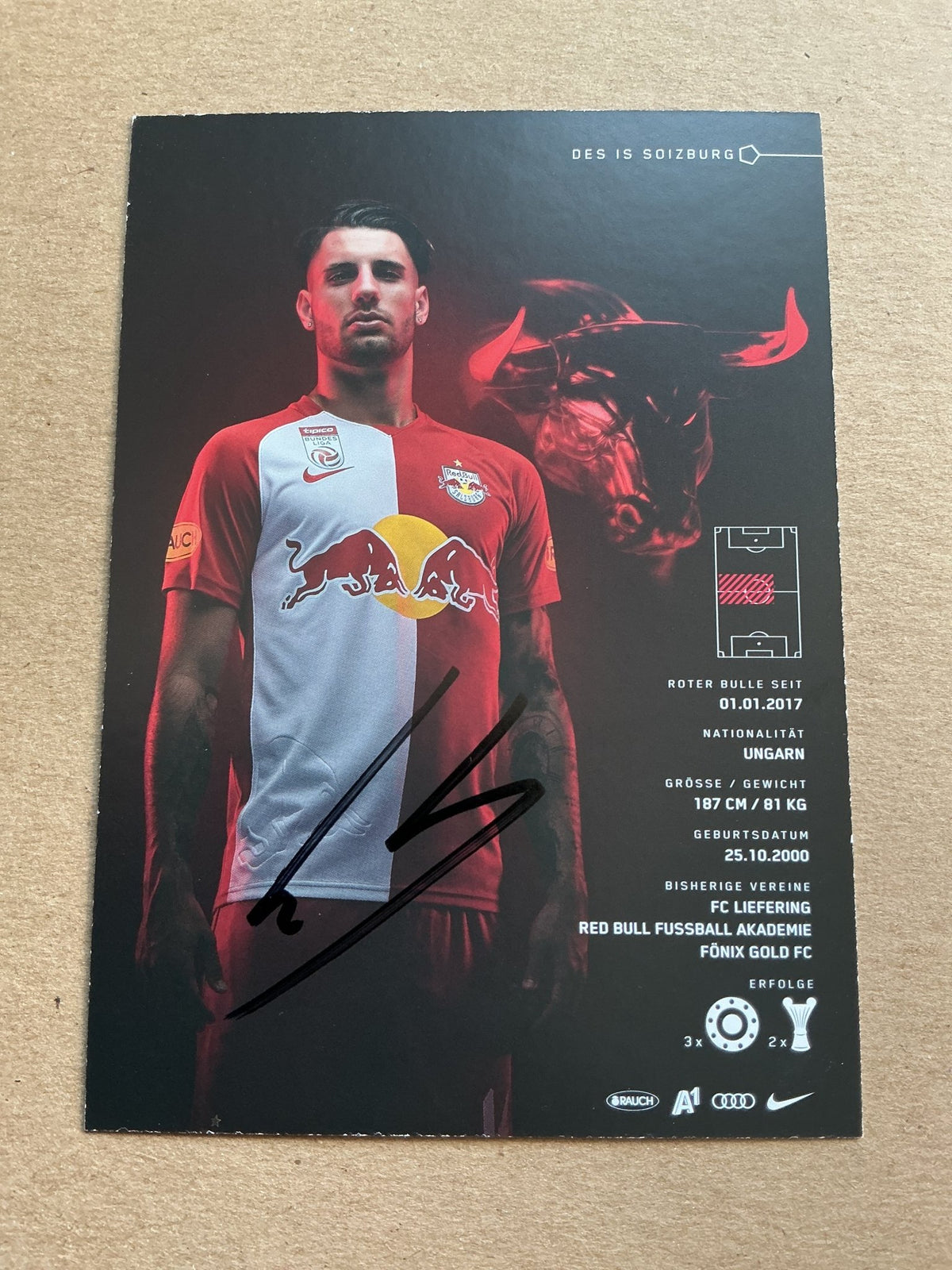 Dominik Szoboszlai, Hungary 🇭🇺 Red Bull Salzburg 2020/21 hand signed - Autographs-World