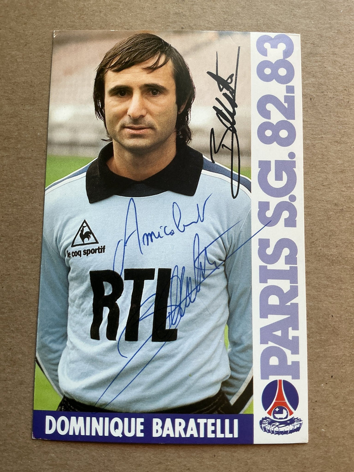 Dominique Baratelli, France 🇫🇷 Paris Saint-Germain 1982/83 hand signed - Autographs-World