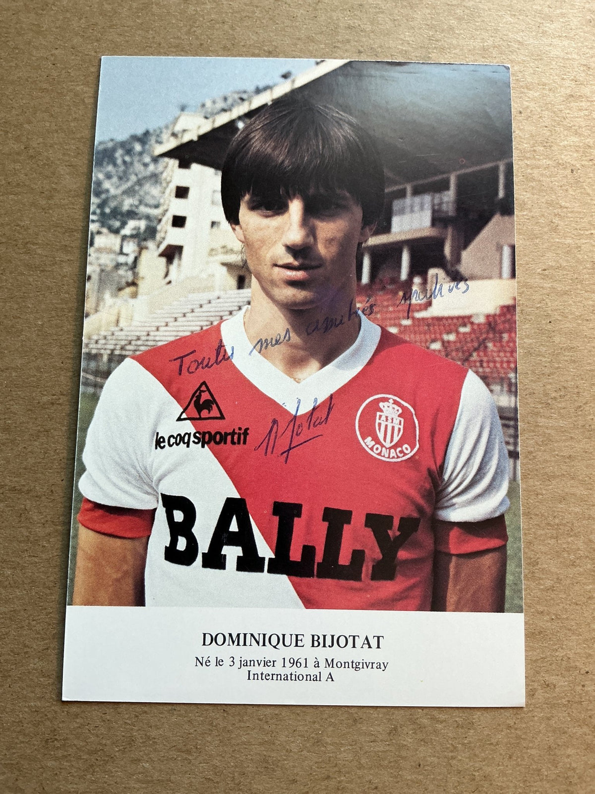 Dominique Bijotat, France 🇫🇷 AS Monaco 1983/84 hand signed - Autographs-World
