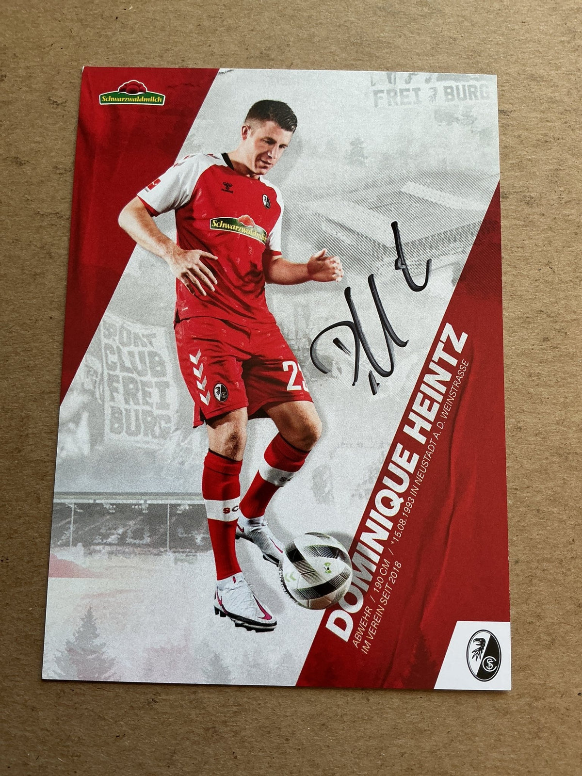 Dominique Heintz, Germany 🇩🇪 SC Freiburg 2020/21 hand signed - Autographs-World