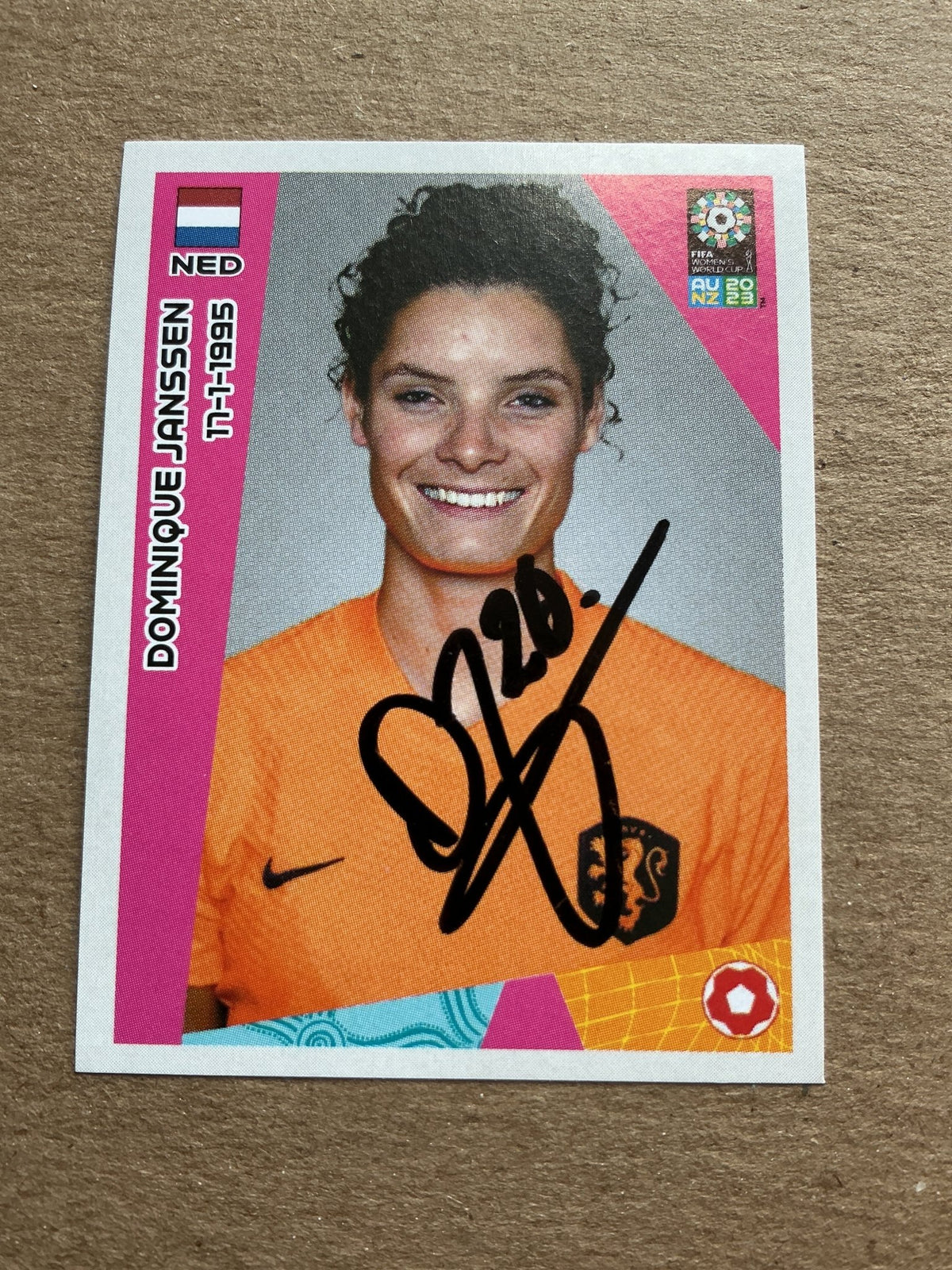 Dominique Janssen, Netherlands 🇳🇱 FIFA Women’s World Cup 2023 Panini hand signed - Autographs-World