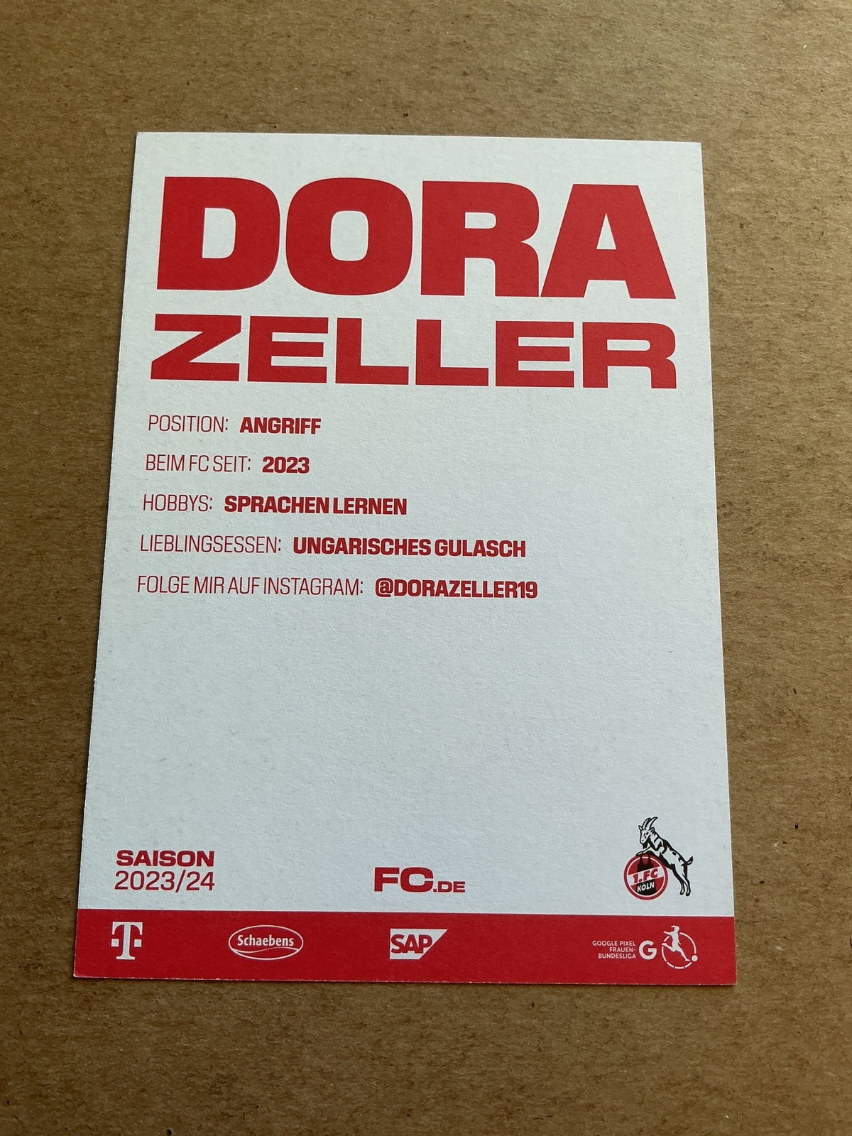 Dóra Zeller, Hungary 🇭🇺 1.FC Köln 2023/24 hand signed - Autographs-World