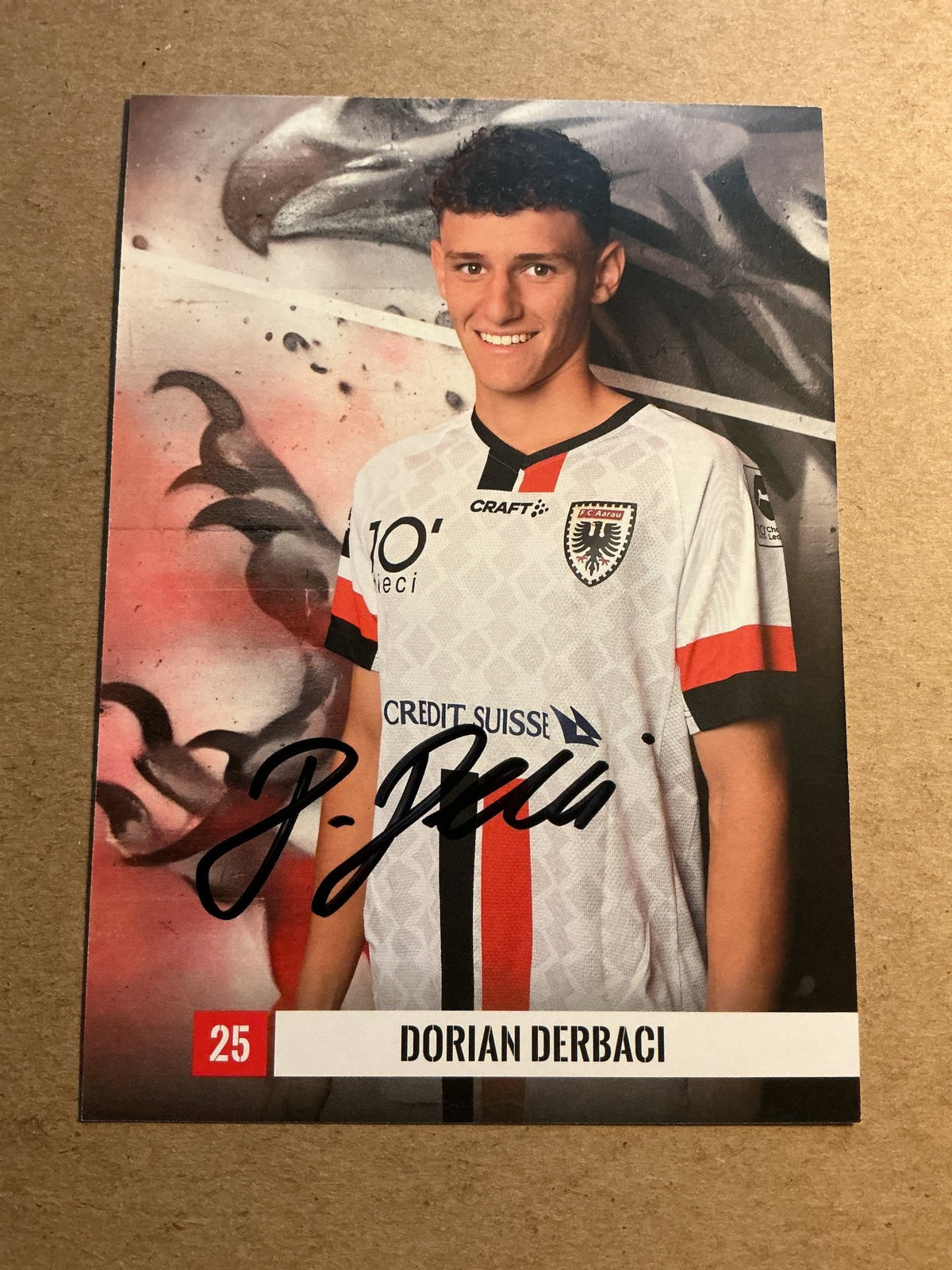 Dorian Derbaci, Switzerland 🇨🇭 FC Aarau 2023/24 hand signed - Autographs-World