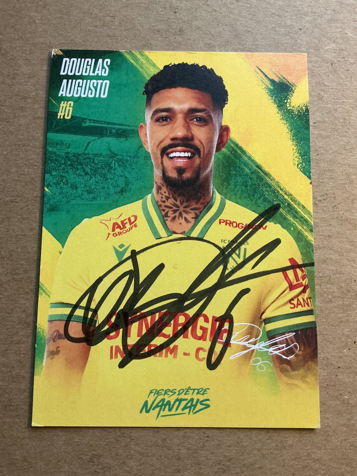Douglas Augusto, Brazil 🇧🇷 FC Nantes 2023/24 hand signed - Autographs-World