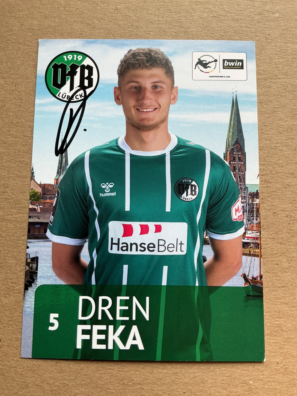 Dren Feka, Germany 🇩🇪 VfB Lübeck 2020/21 hand signed - Autographs-World