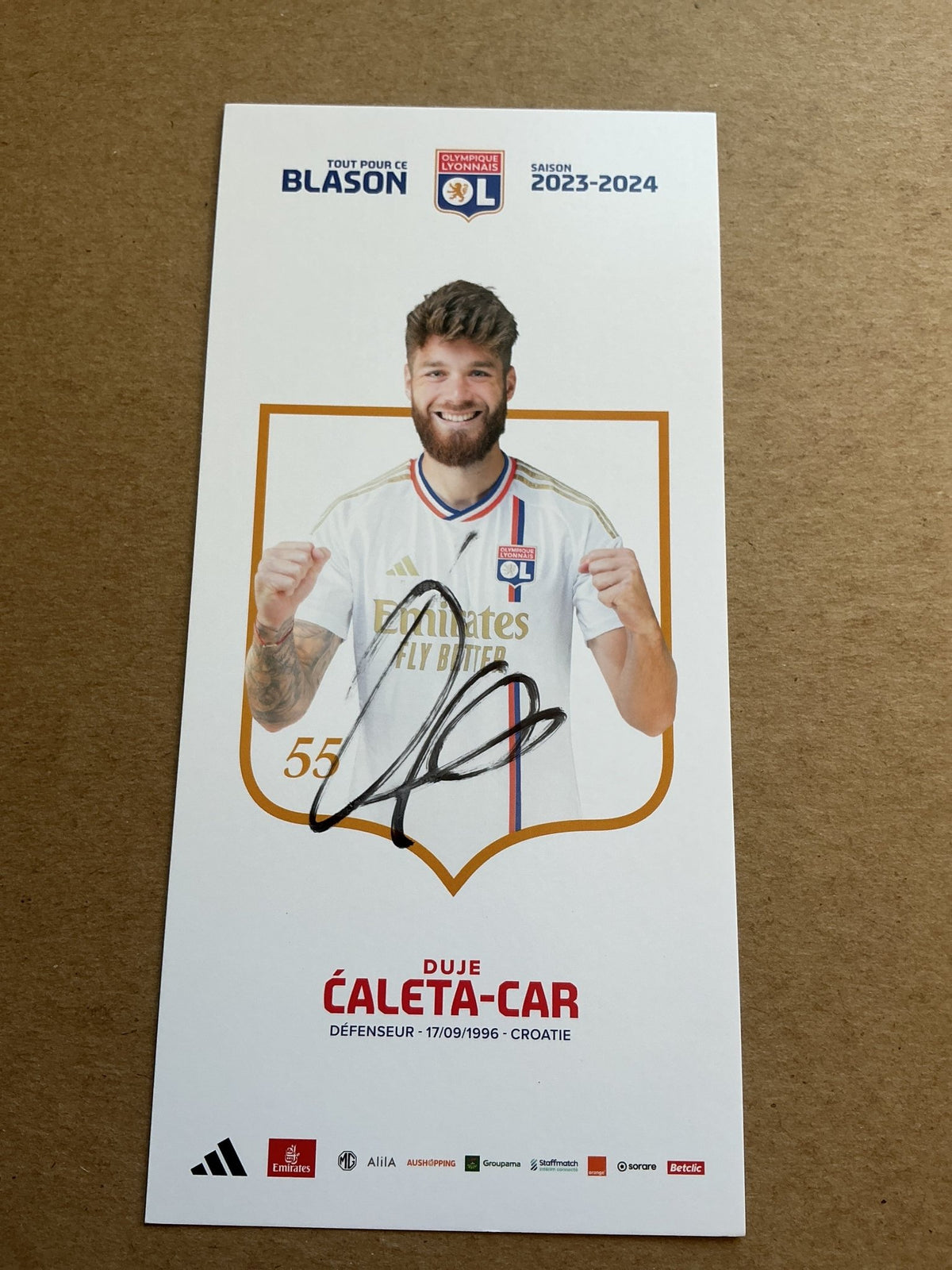 Duje Caleta-Car, Croatia 🇭🇷 Olympique Lyon 2023/24 hand signed - Autographs-World