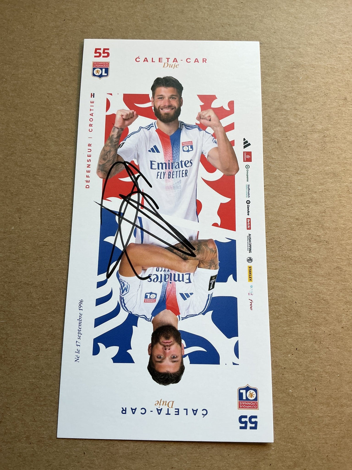 Duje Caleta-Car, Croatia 🇭🇷 Olympique Lyon 2024/25 hand signed - Autographs-World