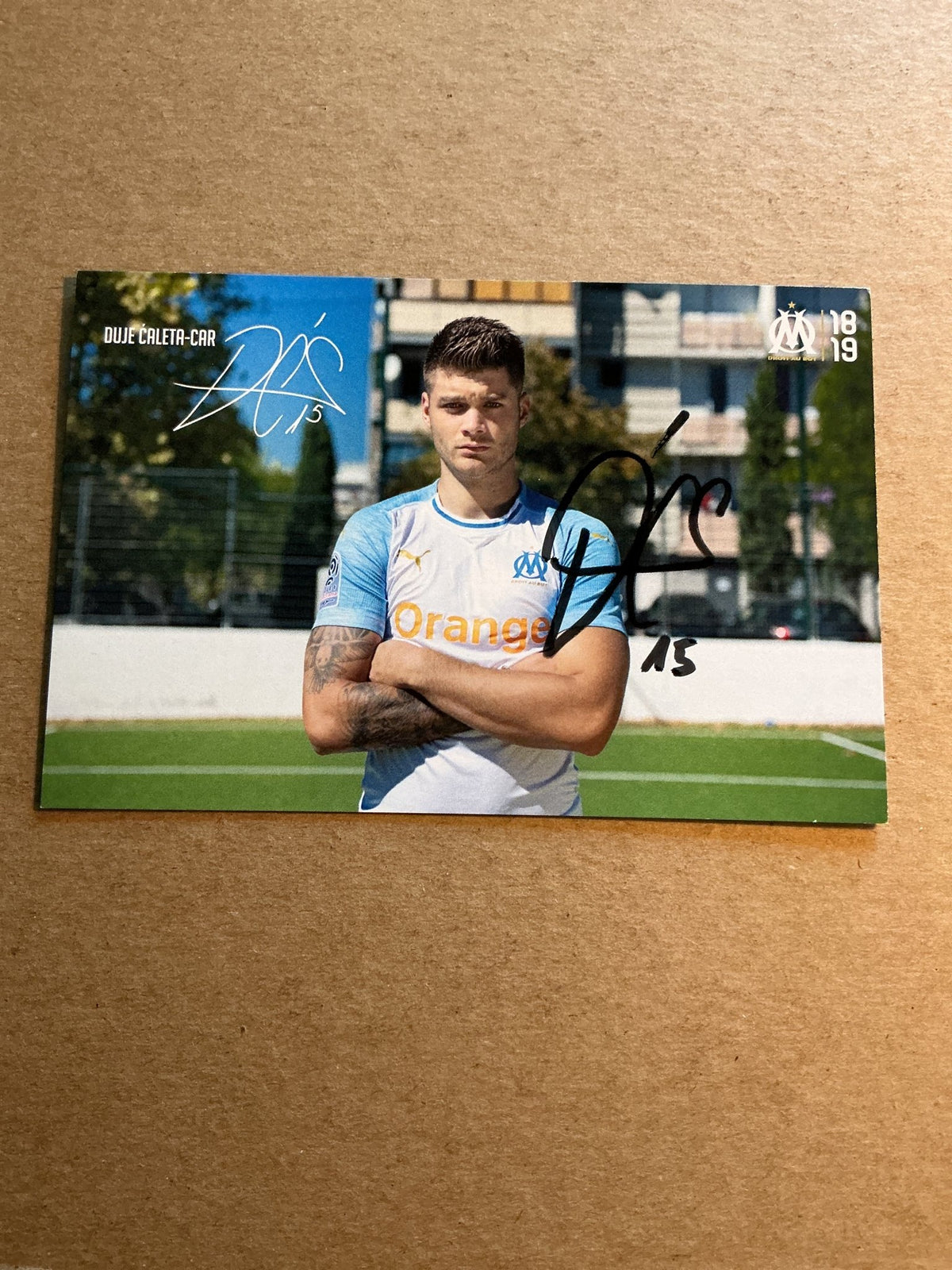 Duje Caleta-Car, Croatia 🇭🇷 Olympique Marseille 2018/19 hand signed - Autographs-World