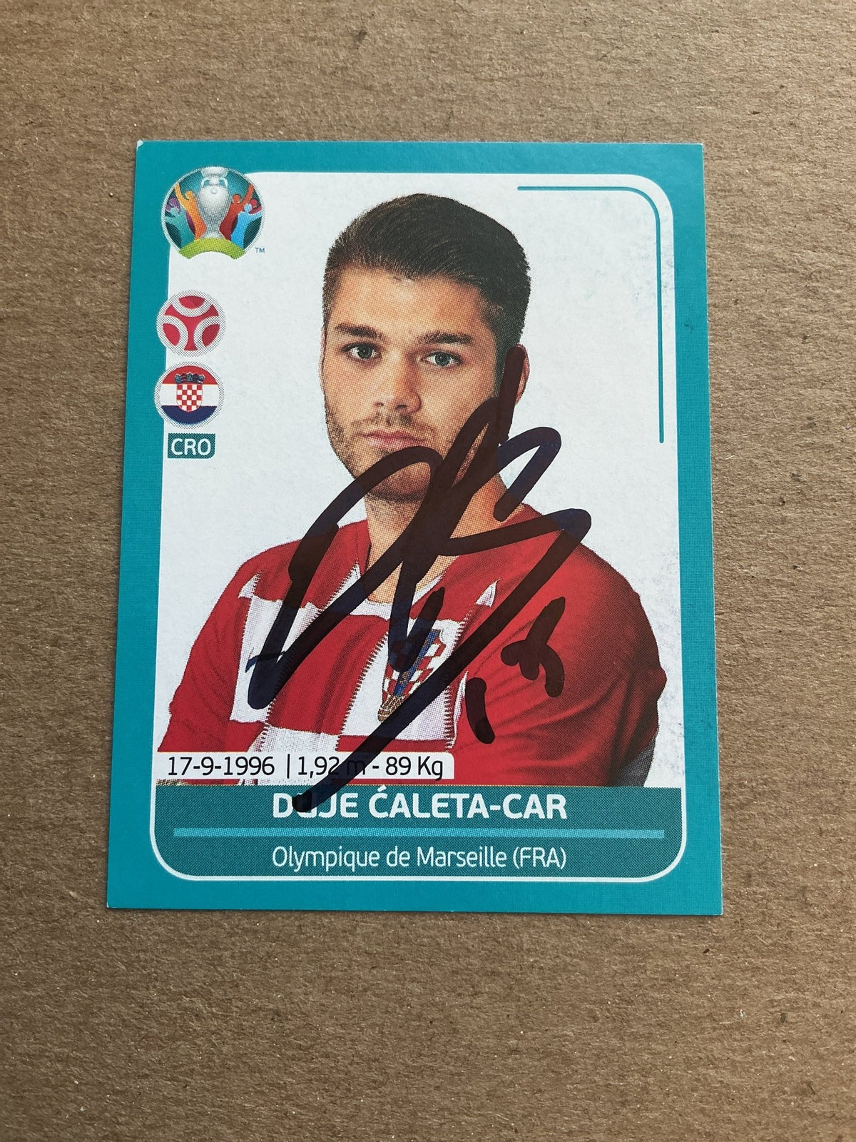 Duje Ćaleta-Car, Croatia 🇭🇷 UEFA Euro 2020 Panini hand signed - Autographs-World