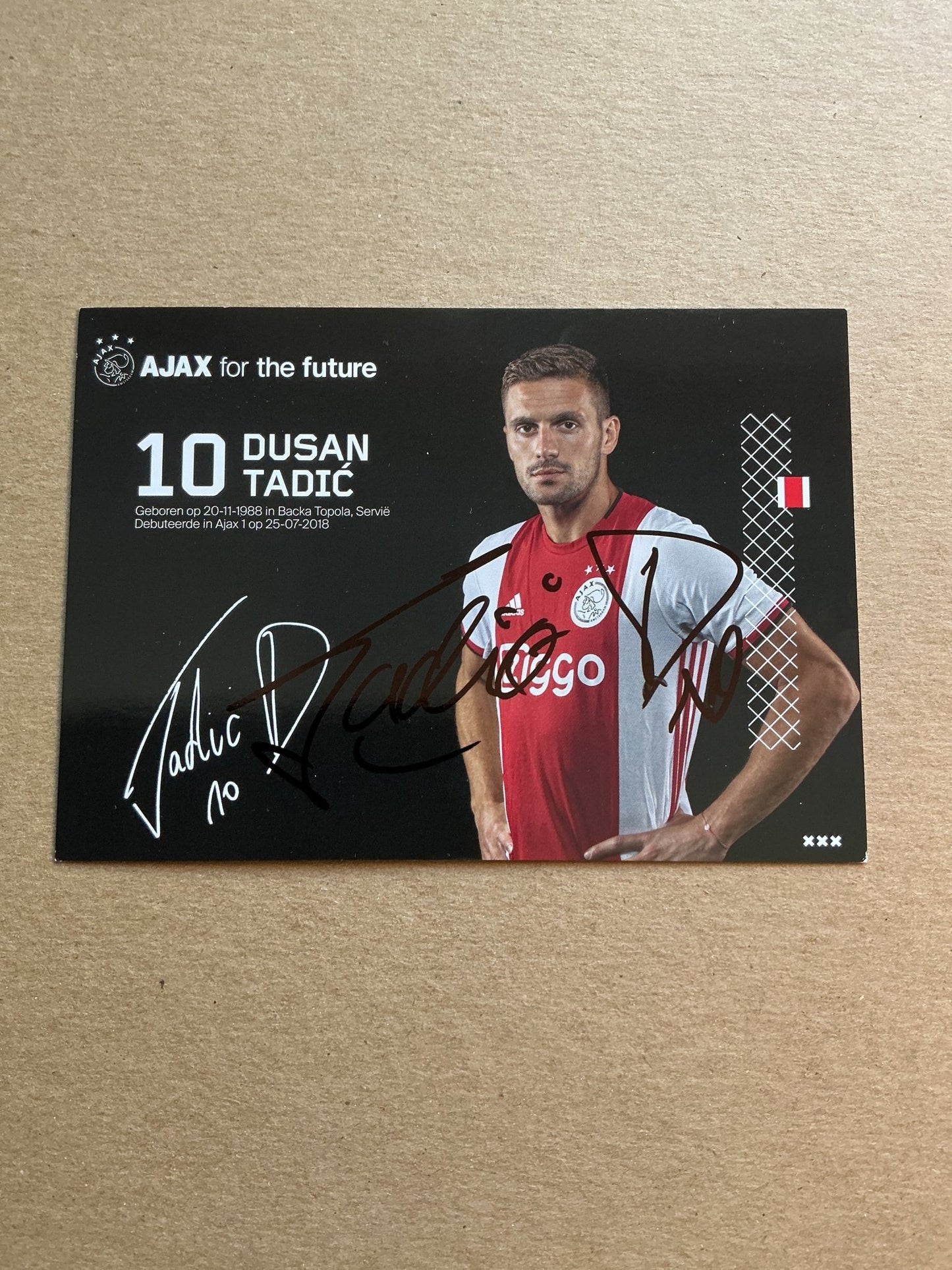 Dusan Tadić, Serbia 🇷🇸 Ajax Amsterdam 2019/20 hand signed - Autographs-World