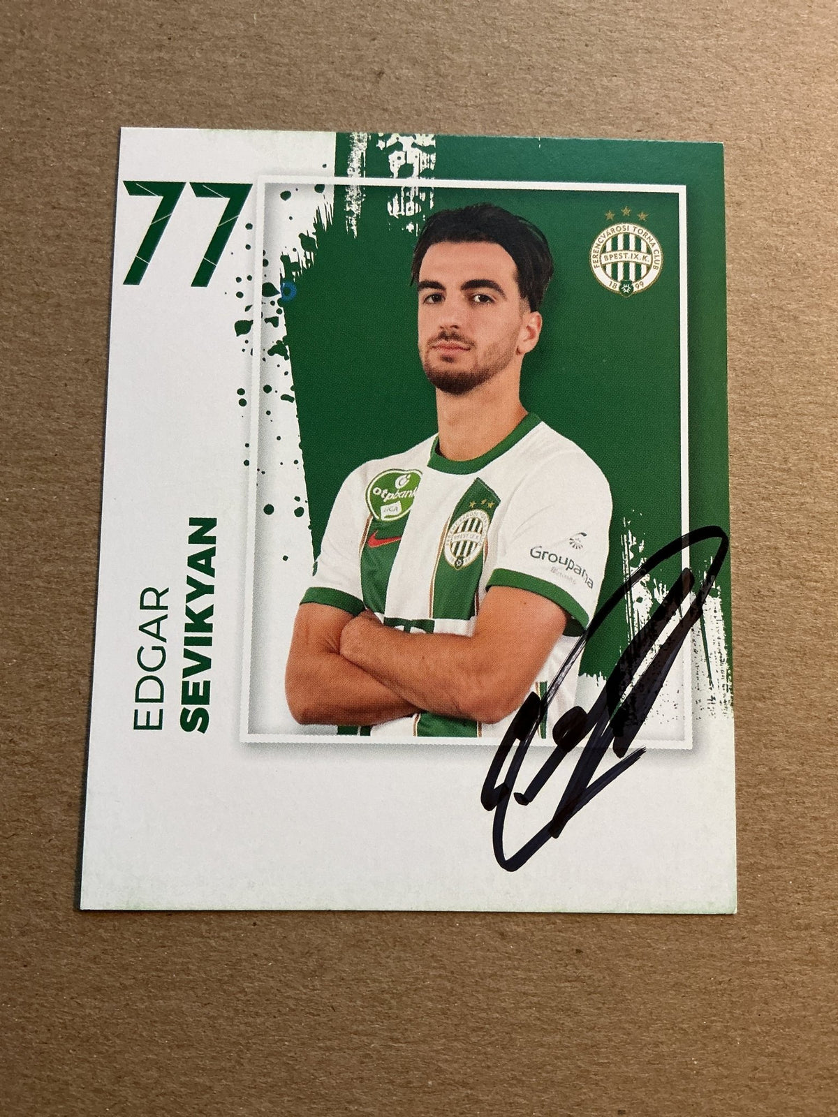 Edgar Sevikyan, Armenia 🇦🇲 Ferencváros TC 2023/24 hand signed - Autographs-World