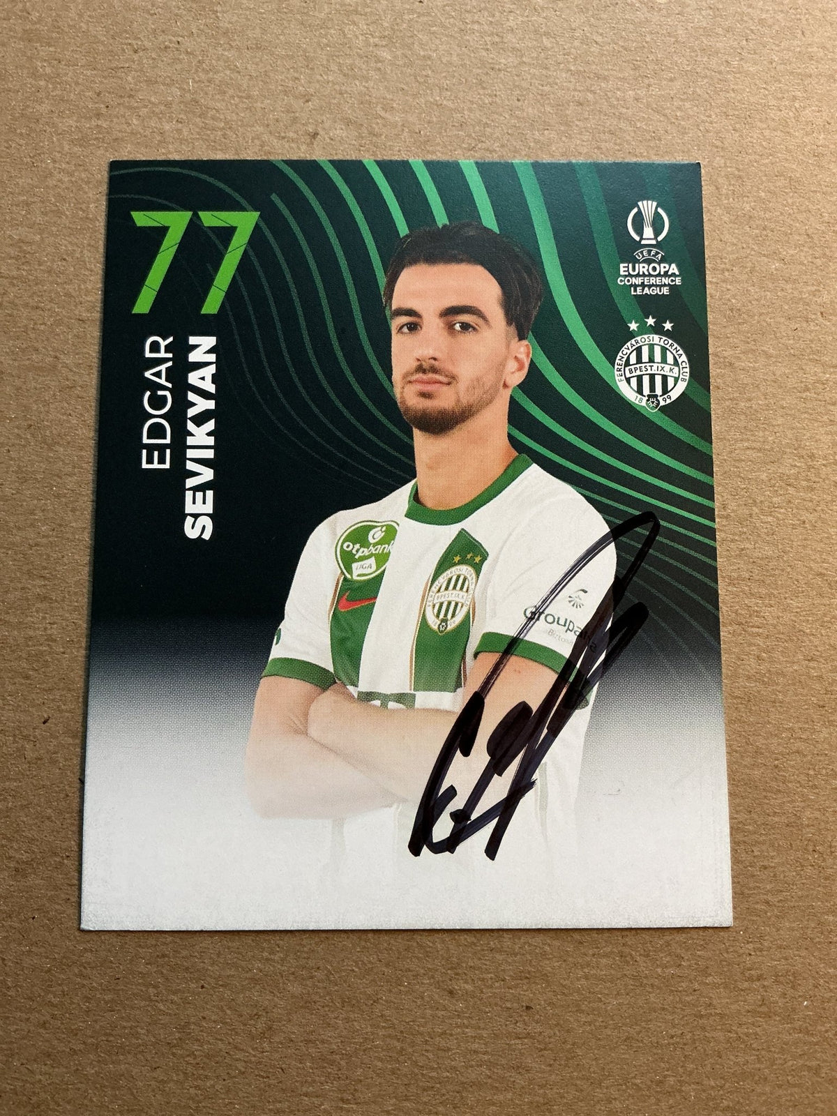 Edgar Sevikyan, Armenia 🇦🇲 Ferencváros TC 2023/24 hand signed - Autographs-World