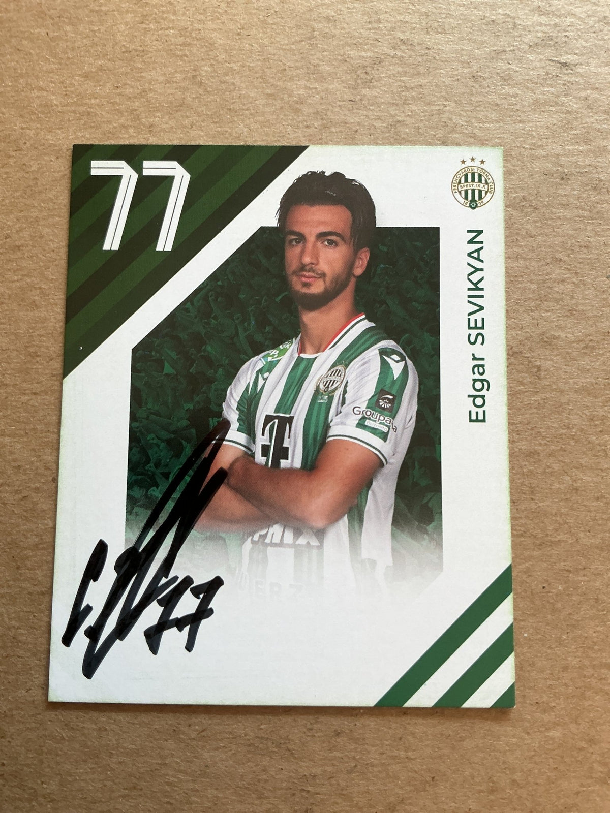Edgar Sevikyan, Armenia 🇦🇲 Ferencvaros TC 2024/25 hand signed - Autographs-World