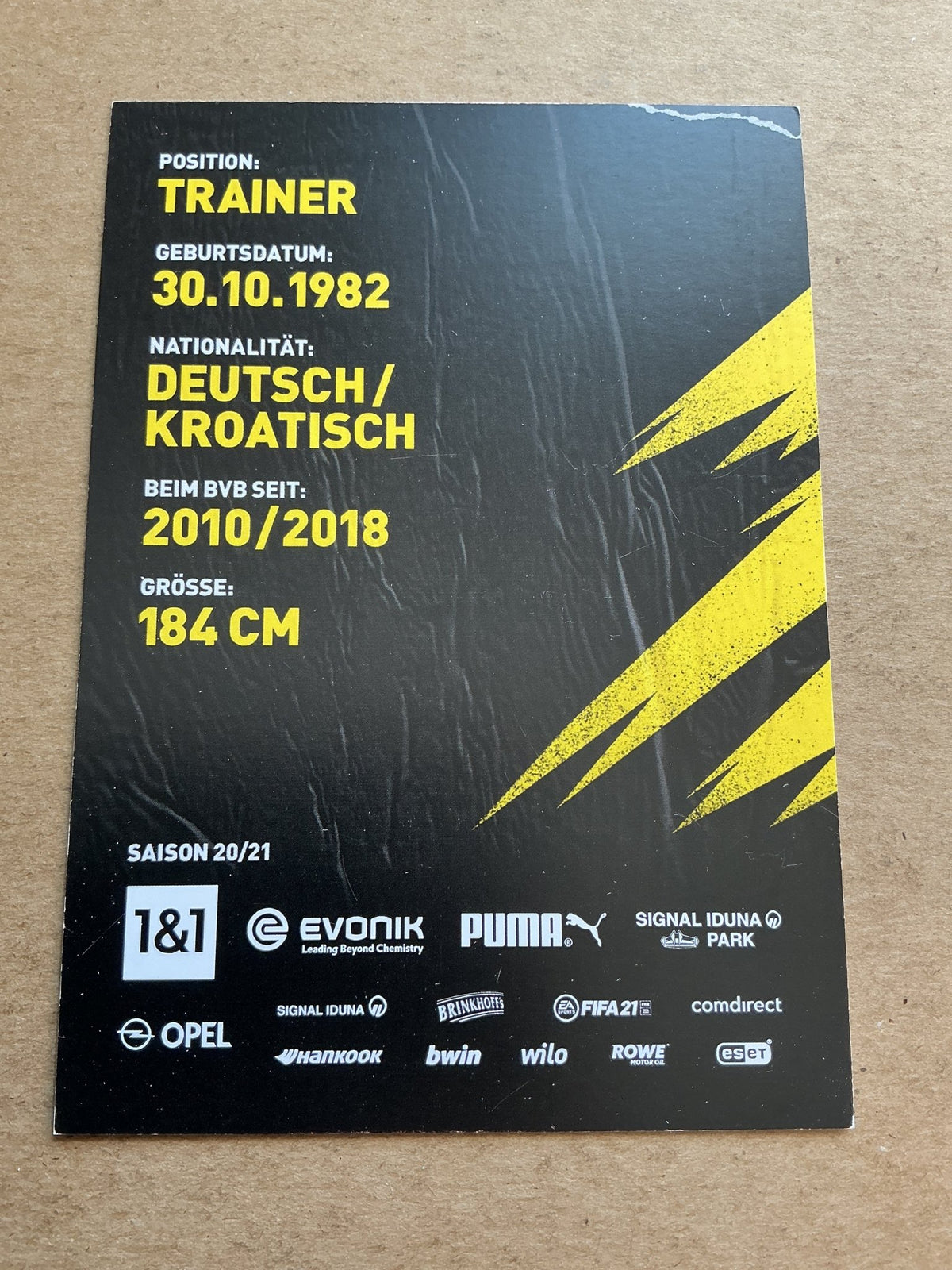 Edin Terzić, Germany 🇩🇪 Borussia Dortmund 2020/21 hand signed - Autographs-World