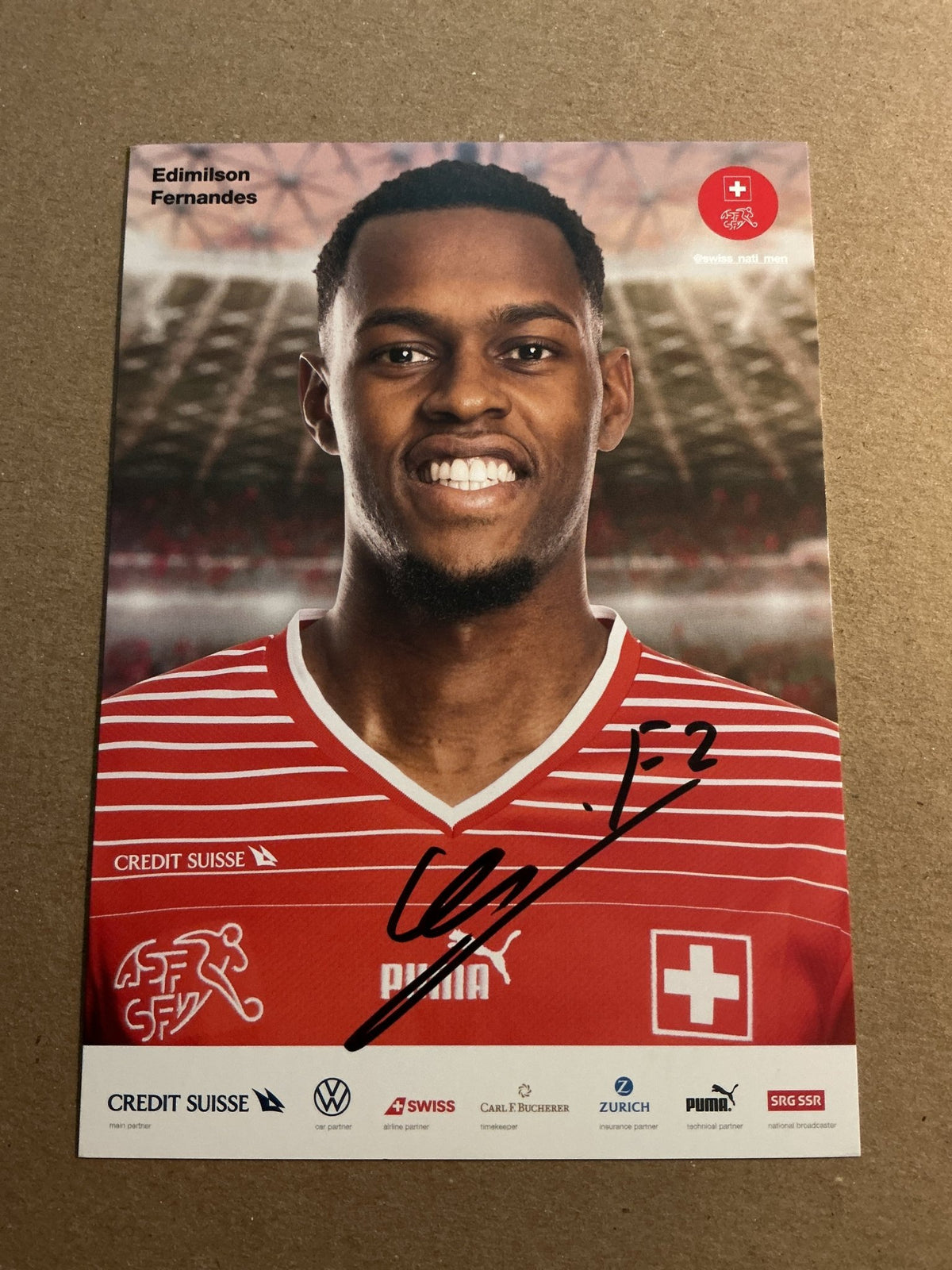 Edmilson Fernandes, Switzerland 🇨🇭FIFA World Cup 2022 hand signed - Autographs-World