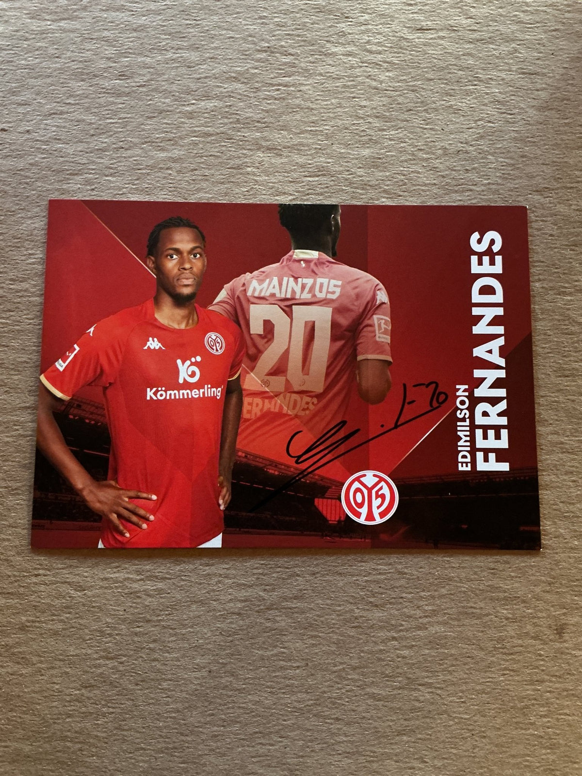 Edmilson Fernandes, Switzerland 🇨🇭 FSV Mainz 05 2022/23 hand signed - Autographs-World