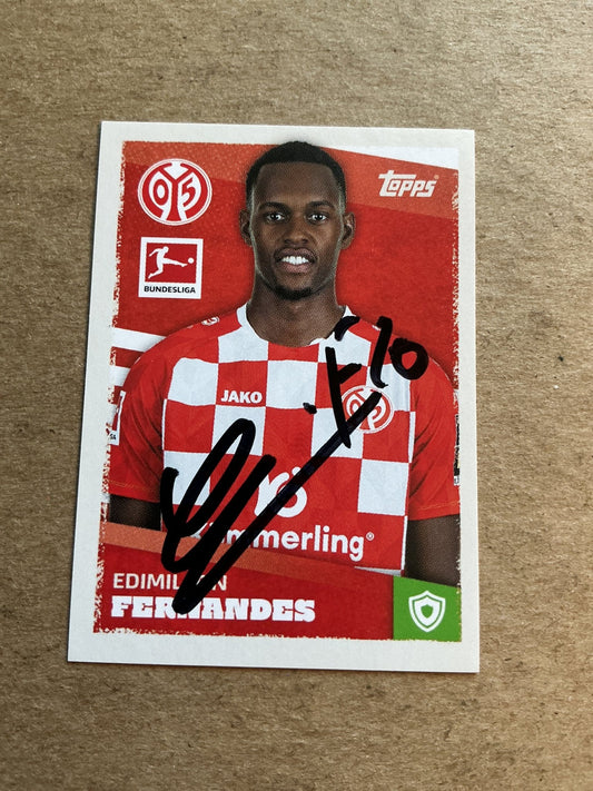 Edmilson Fernandes, Switzerland 🇨🇭 FSV Mainz 05 2023/24 Topps hand signed - Autographs-World