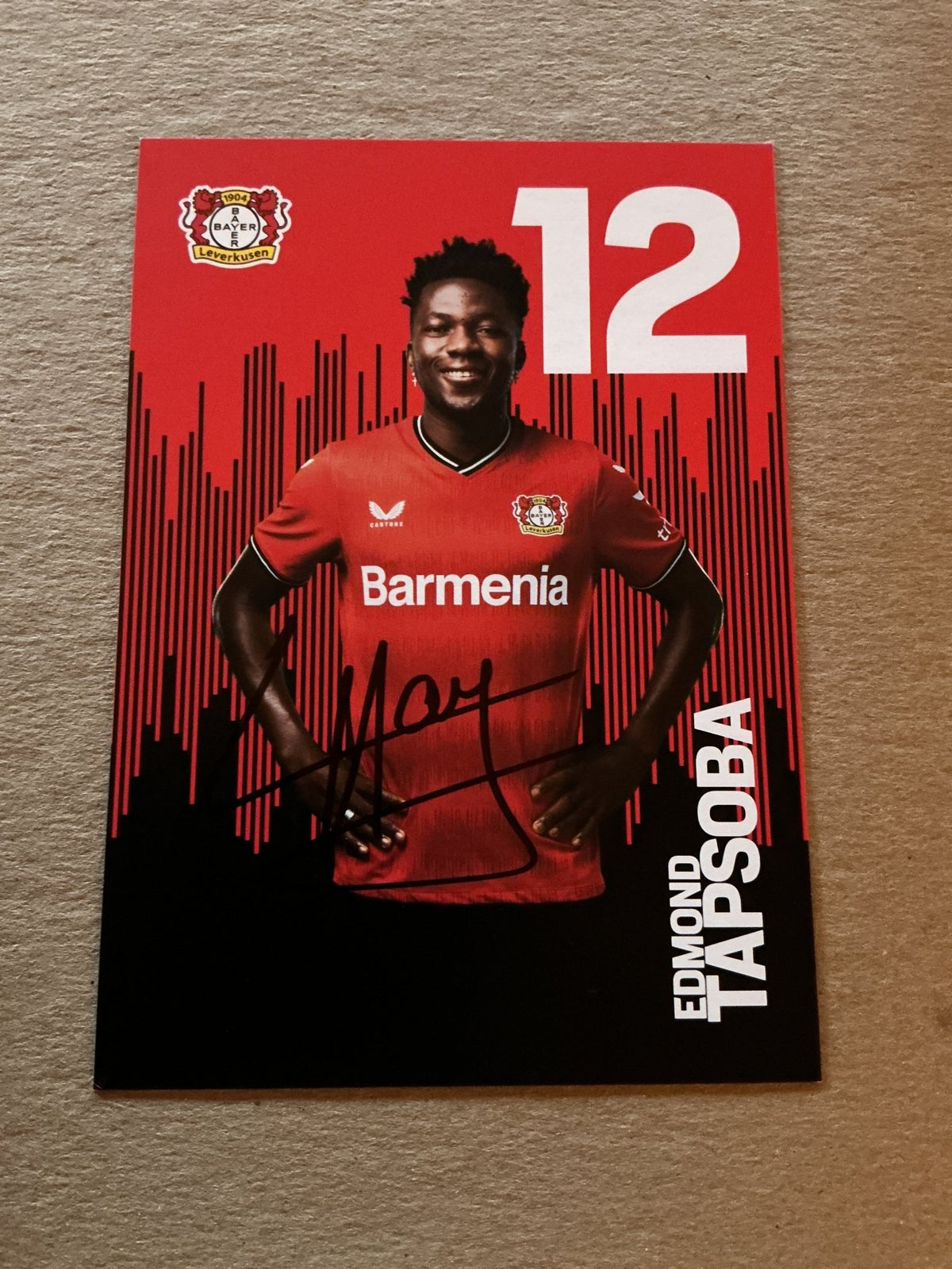 Edmond Tapsoba, Burkina Faso 🇧🇫 Bayer 04 Leverkusen 2022/23 hand signed - Autographs-World