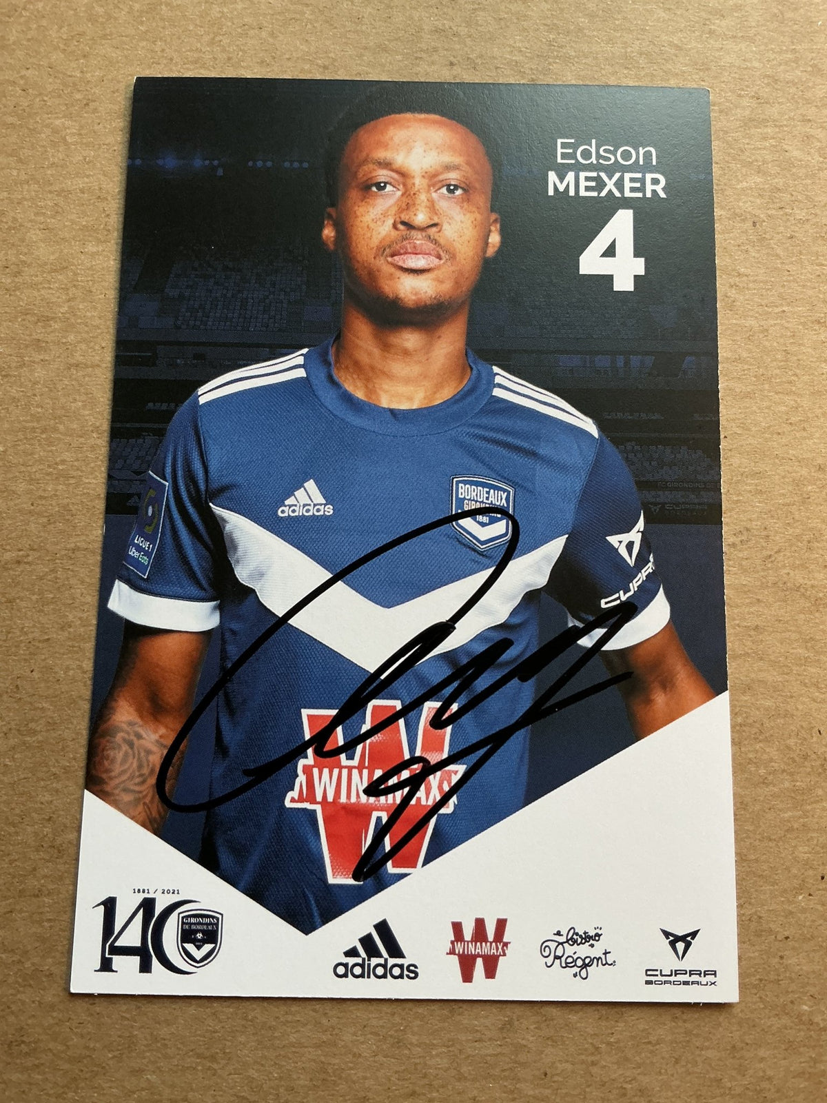 Edson Mexer, Mozambique 🇲🇿 Girondins Bordeaux 2021/22 hand signed - Autographs-World