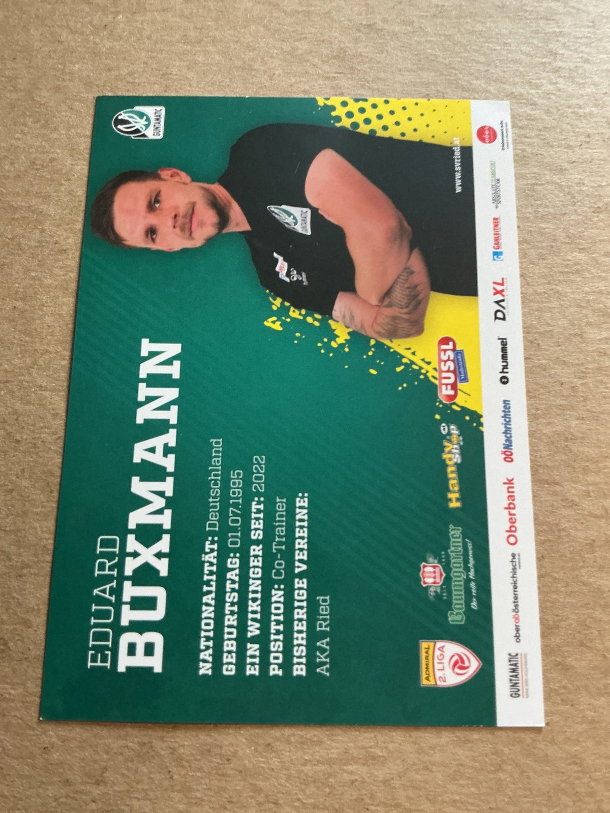 Eduard Buxmann, Austria 🇦🇹 SV Ried 2024/25 hand signed - Autographs-World