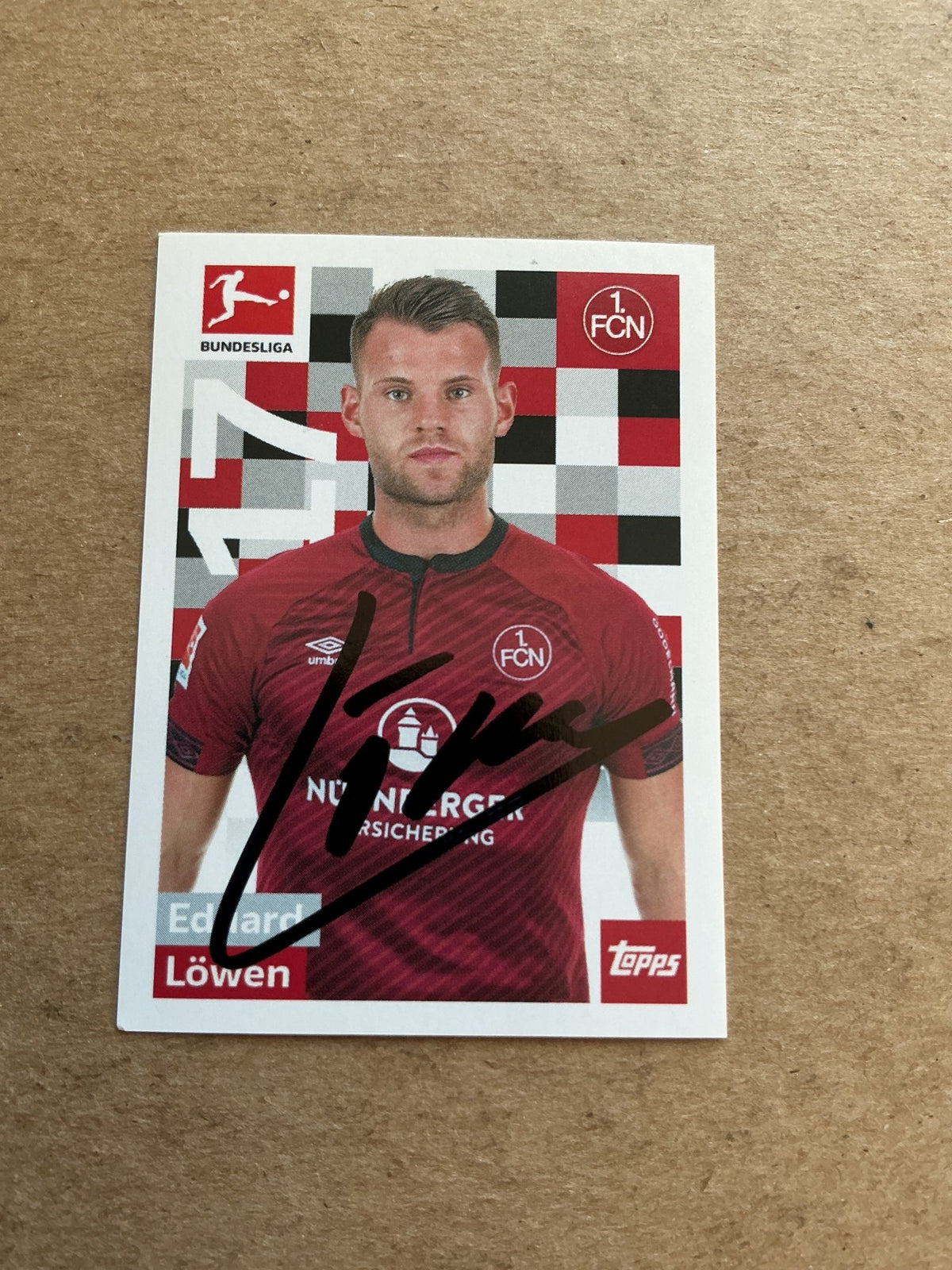 Eduard Löwen, Germany 🇩🇪 1.FC Nürnberg 2018/19 Topps hand signed - Autographs-World