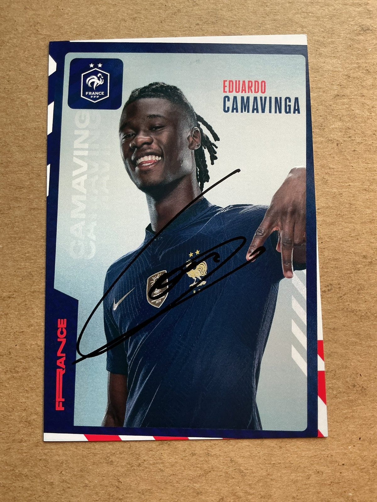 Eduardo Camavinga, France 🇫🇷 FIFA World Cup 2022 hand signed - Autographs-World