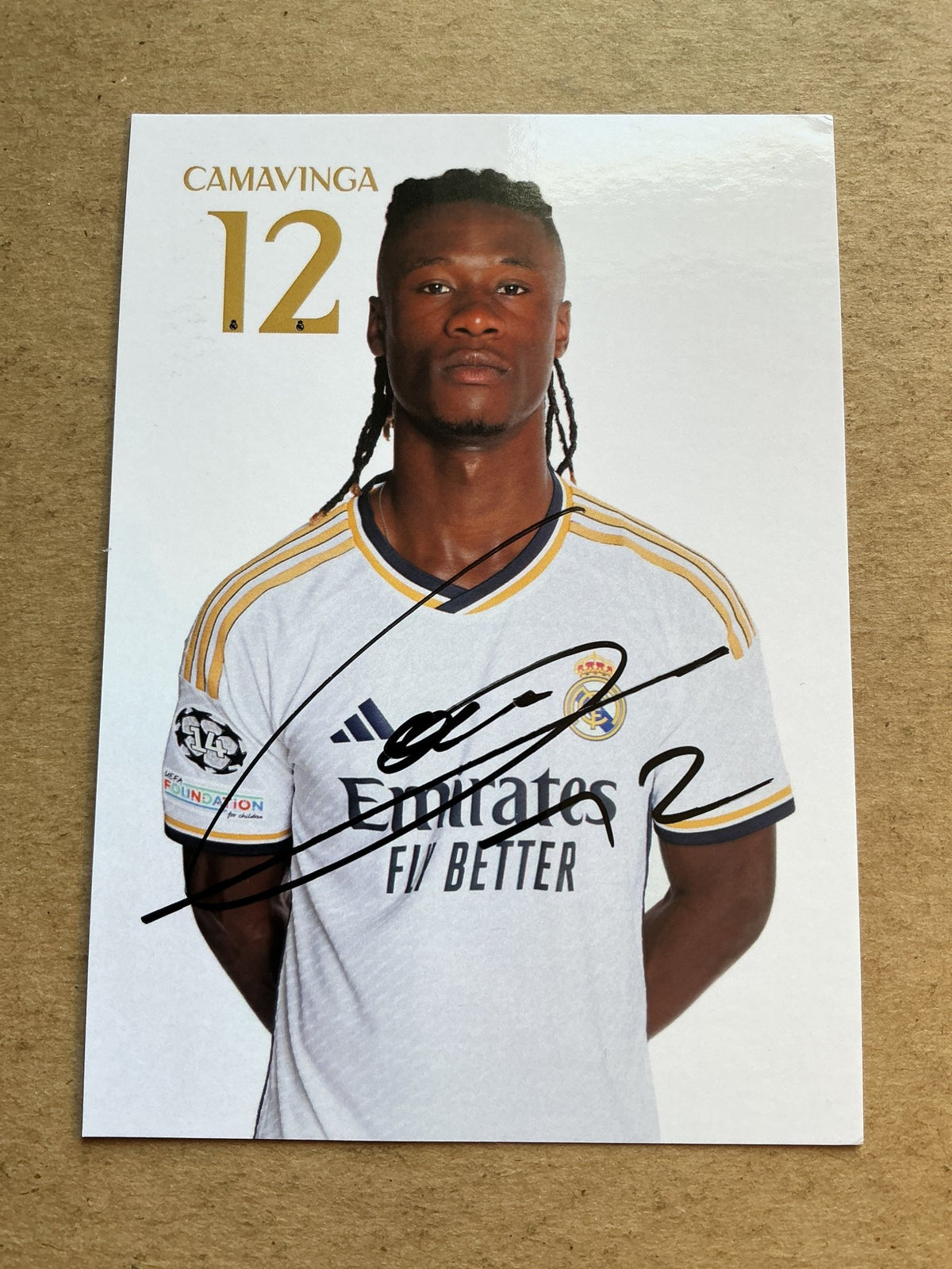 Eduardo Camavinga, France 🇫🇷 Real Madrid 2023/24 hand signed - Autographs-World