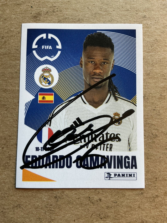 Eduardo Camavinga, France 🇫🇷 Real Madrid Club World Cup 2025 Panini hand signed - Autographs-World