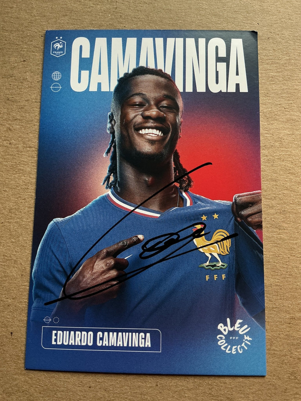 Eduardo Camavinga, France 🇫🇷 UEFA Euro 2024 hand signed - Autographs-World