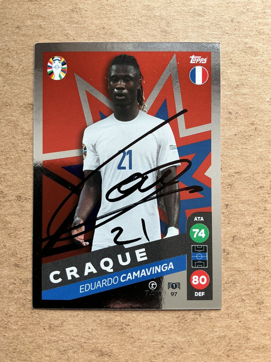 Eduardo Camavinga, France 🇫🇷 UEFA Euro 2024 hand signed - Autographs-World