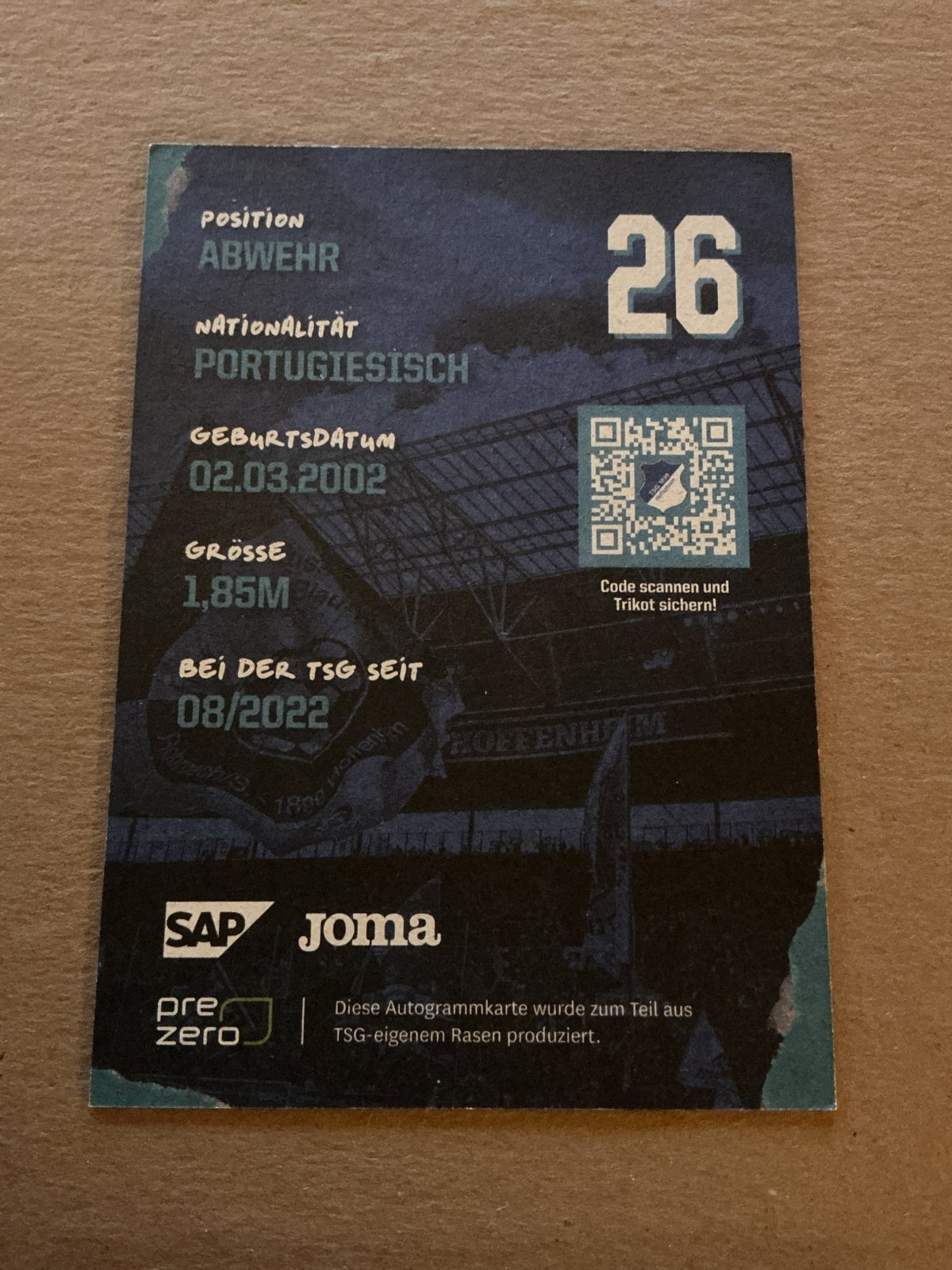 Eduardo Quaresma, Portugal 🇵🇹 TSG 1899 Hoffenheim 2022/23 hand signed - Autographs-World
