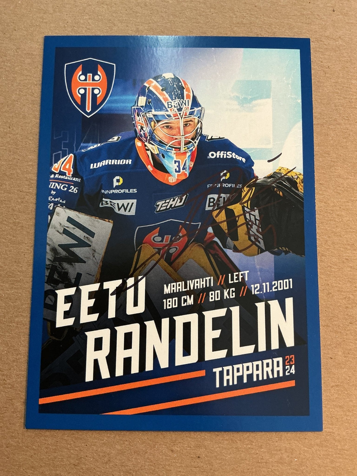 Eetu Randelin, Finland 🇫🇮 Tappara Tampere 2023/24 hand signed - Autographs-World